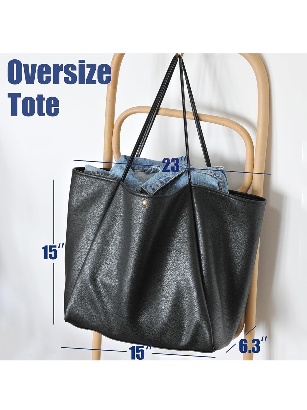 HOXIS Oversize Vegan Leather Tote